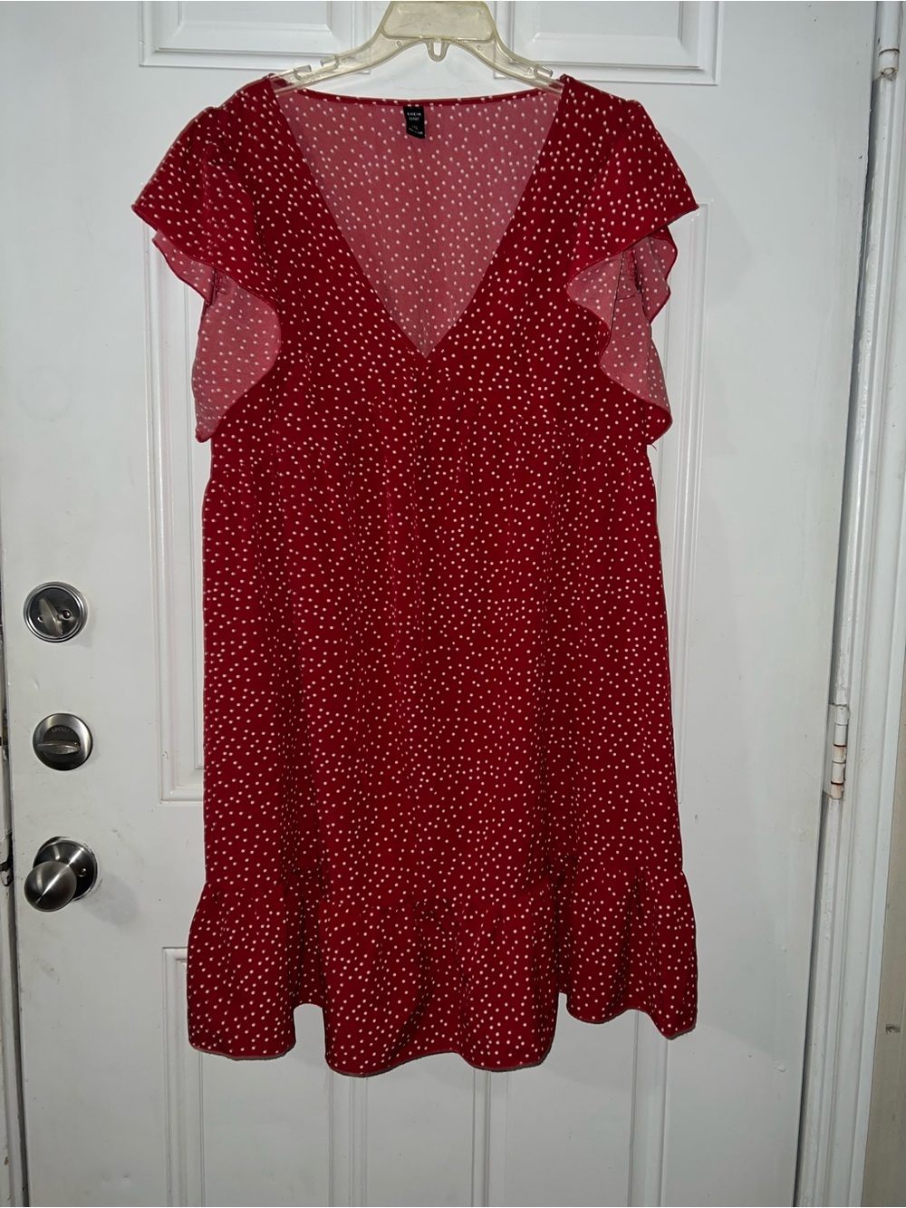 SHEIN Curve Red White Polka Dot Skirt - Plus Size